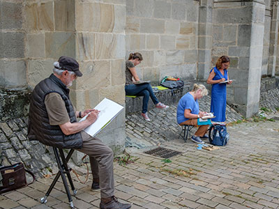artistes sketches en ville